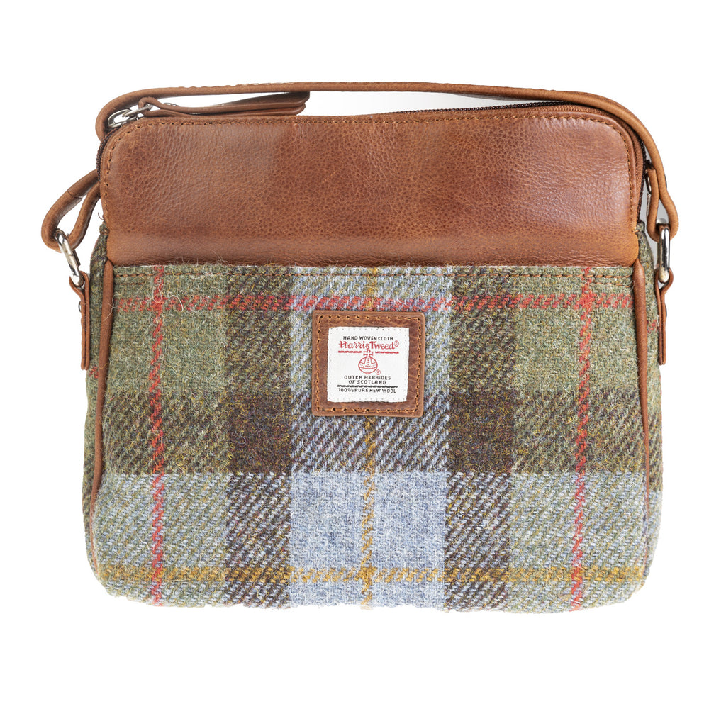 Ladies Ht Leather Cross Body Bag Lovat Check / Tan