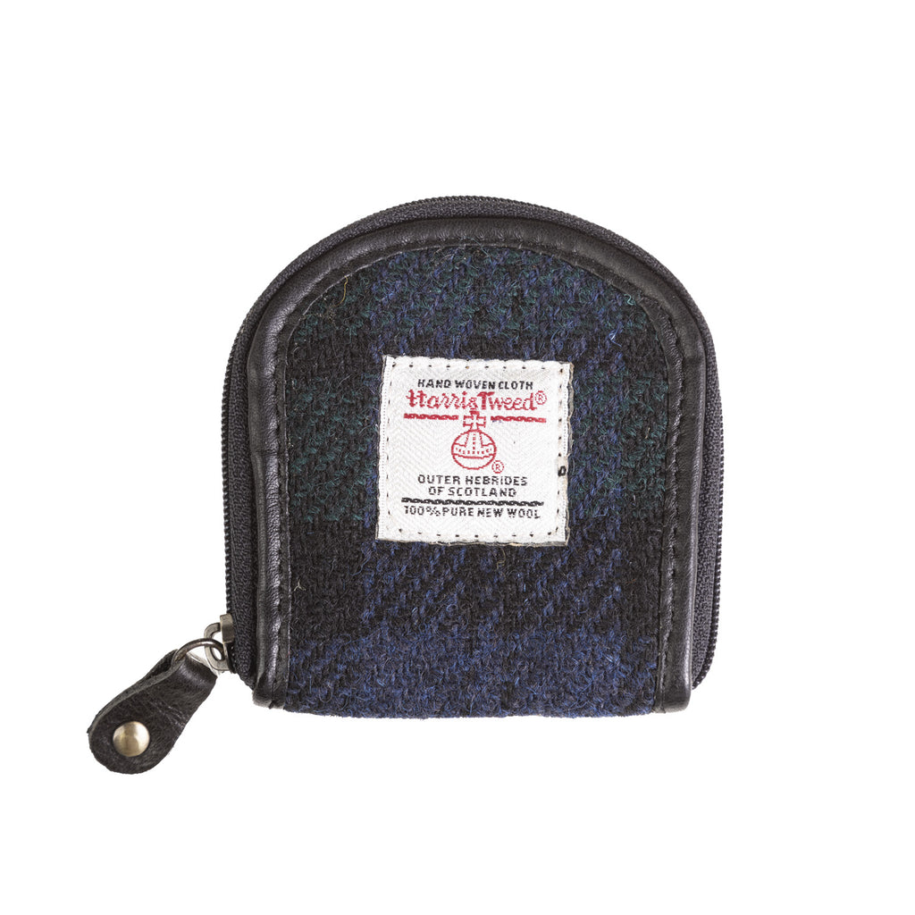 Ladies Ht Leather Coin Purse Black Watch/Black