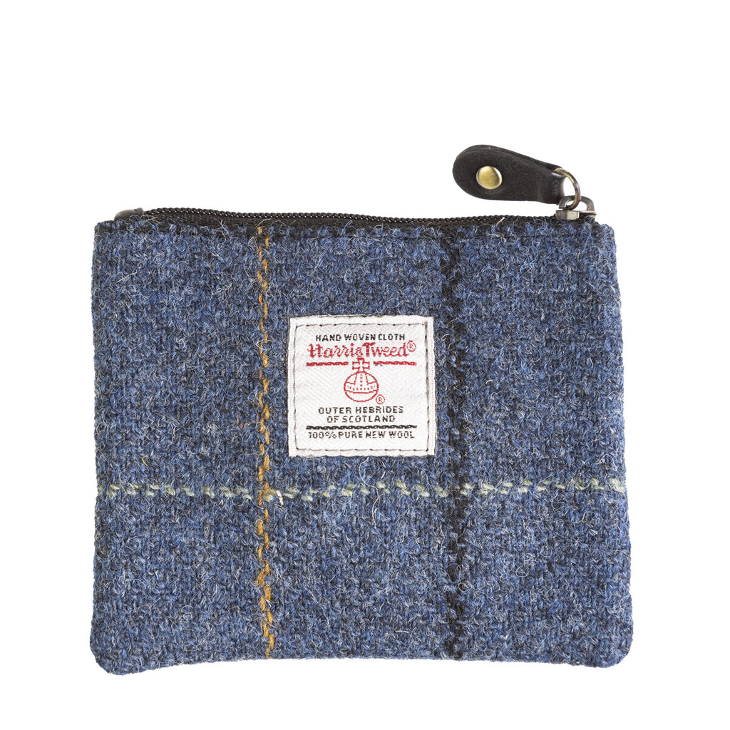 Ht Leather Coin Purse Blue & Black Check / Black