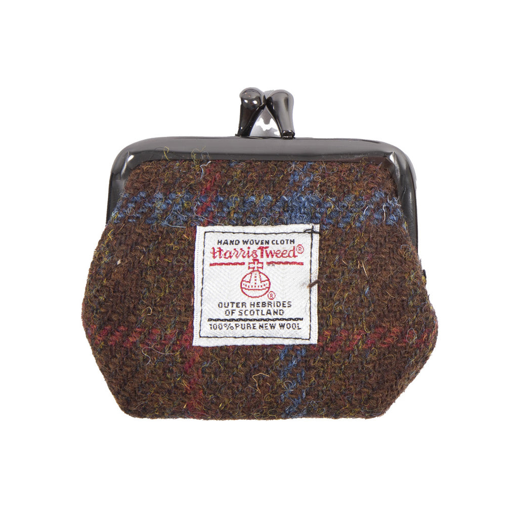 Harris Tweed 7Cm Purse On Card Brown