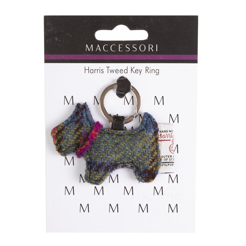 Keyring Dog Blue/Pink Check