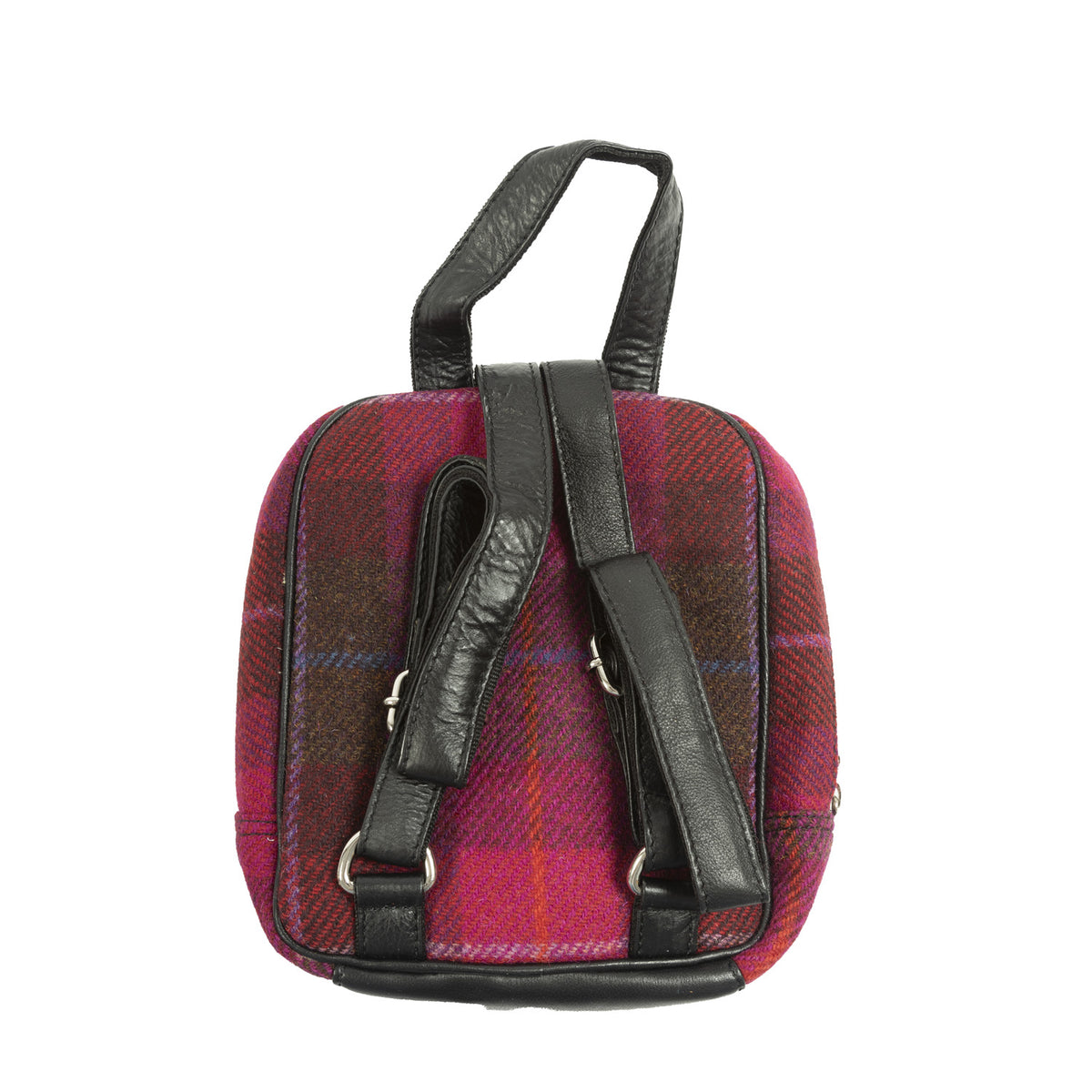 Ht Leather Small Backpack Cerise Check / Black | The Scotland Shop