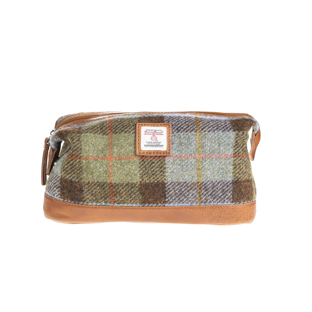 Ht Leather Large Wash Bag Lovat Check / Tan