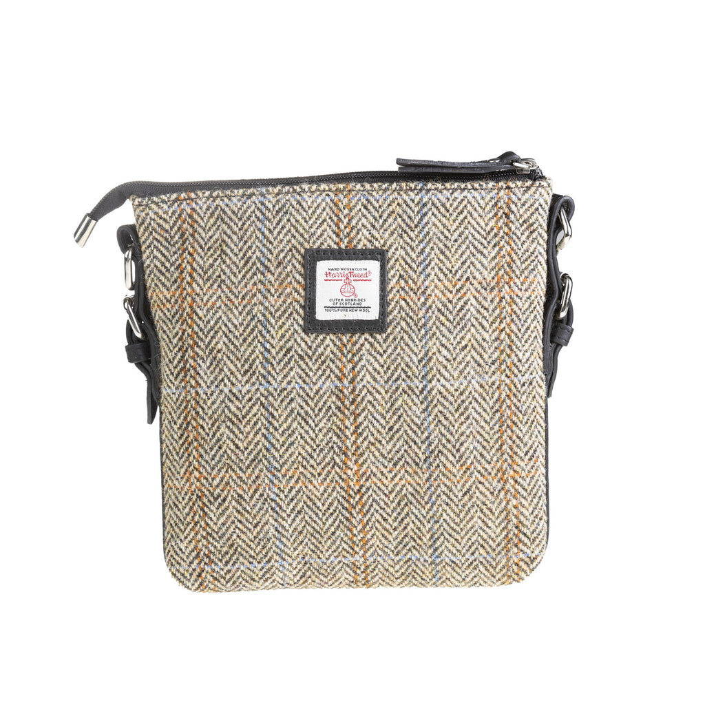 Ht Leather Crossbody Bag Tan & Brown Herringbone / Black