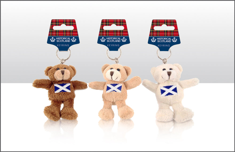 Keyring Bear With St Andrews Cross