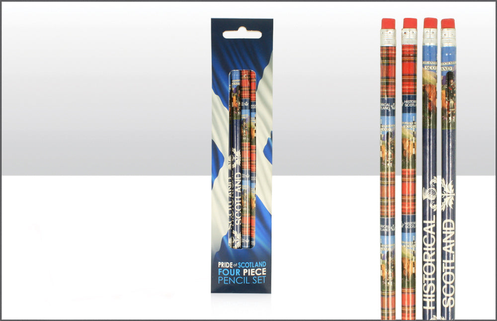 Highland Piper & Coo Pencils Set Of 4