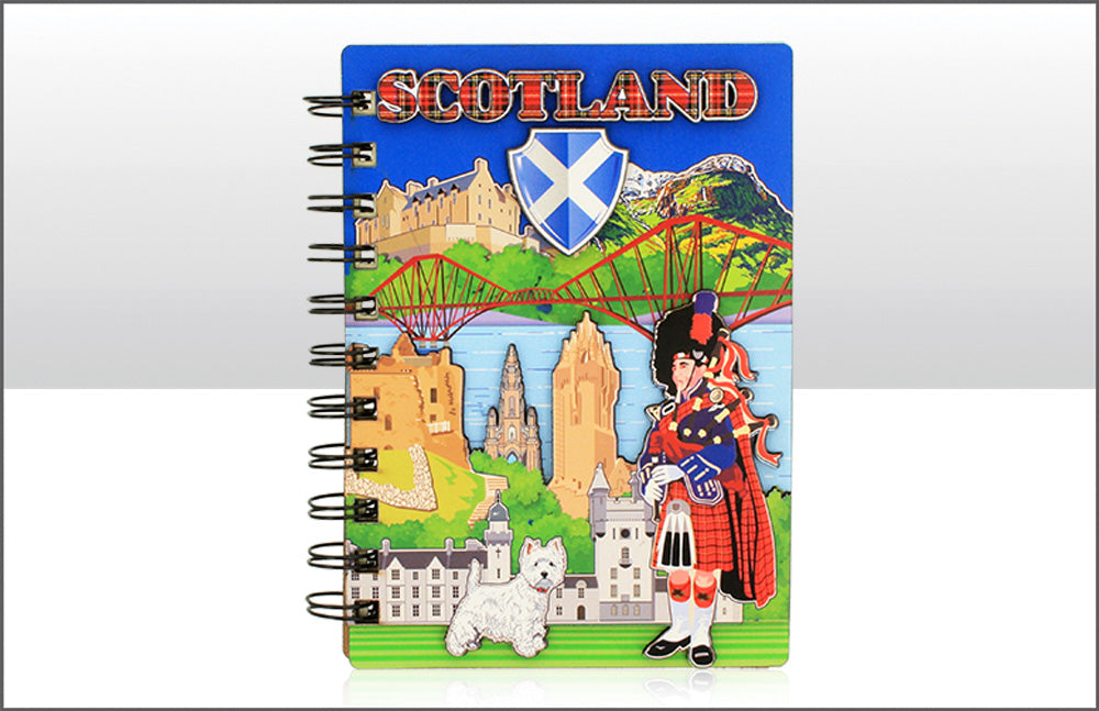 Scotland Skyline Wooden Notebook