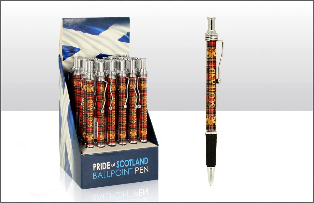 Stewart Tartan Lion Wavy Clip Pen