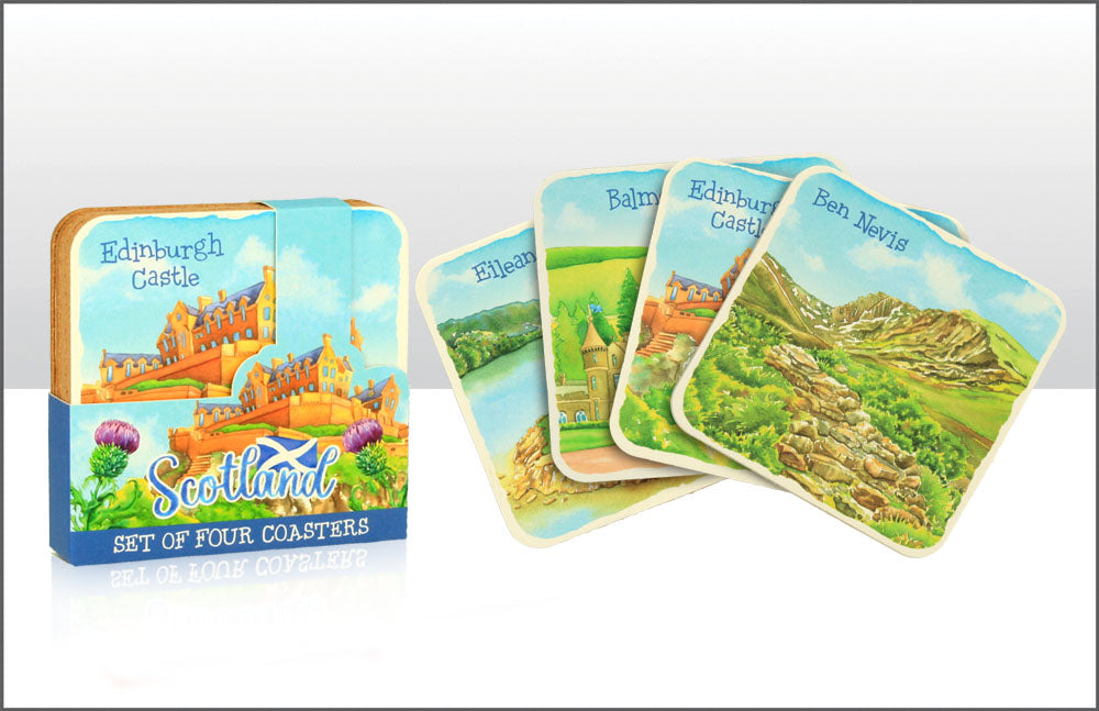 Scotland Watercolour Coaster Set Of 4