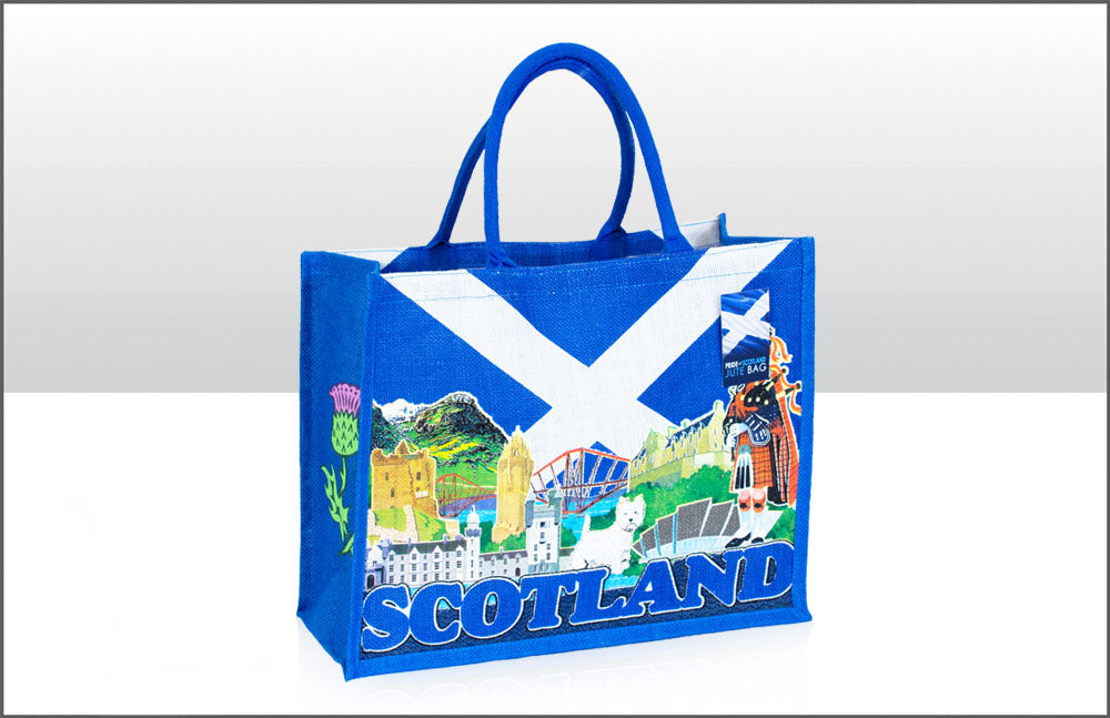 Scotland Skyline Jute Bag With Gusset