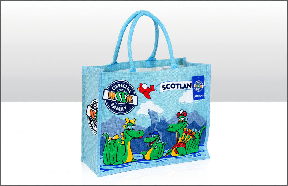 Scotland Nessie Jute Bag With Gusset