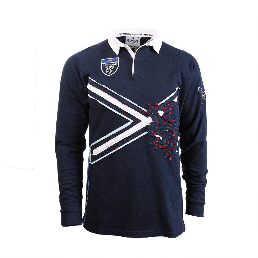 Gents L/S Saltire Red Lion Rugby Shirt