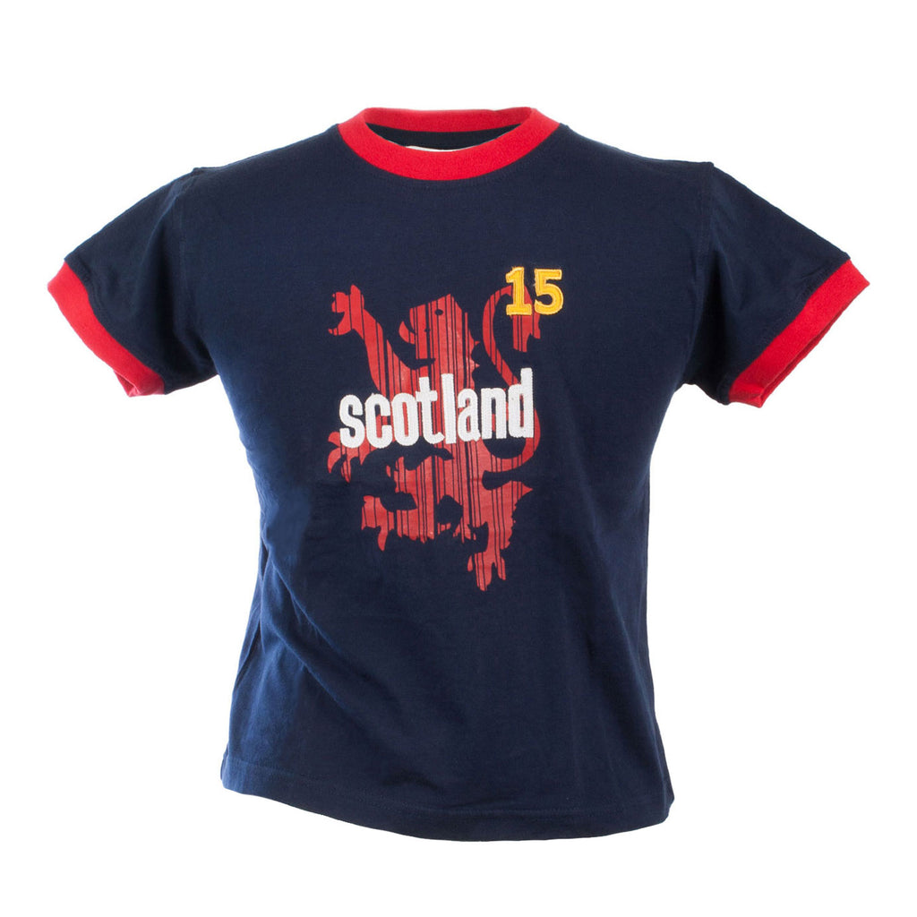 Kids Scotland No 15 Red Lion T-Shirt Navy