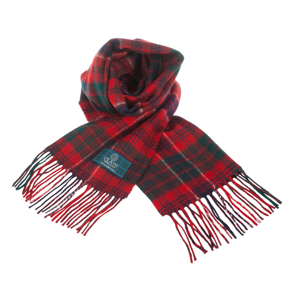 Lambswool Scottish Tartan Clan Scarf  Macrae Red