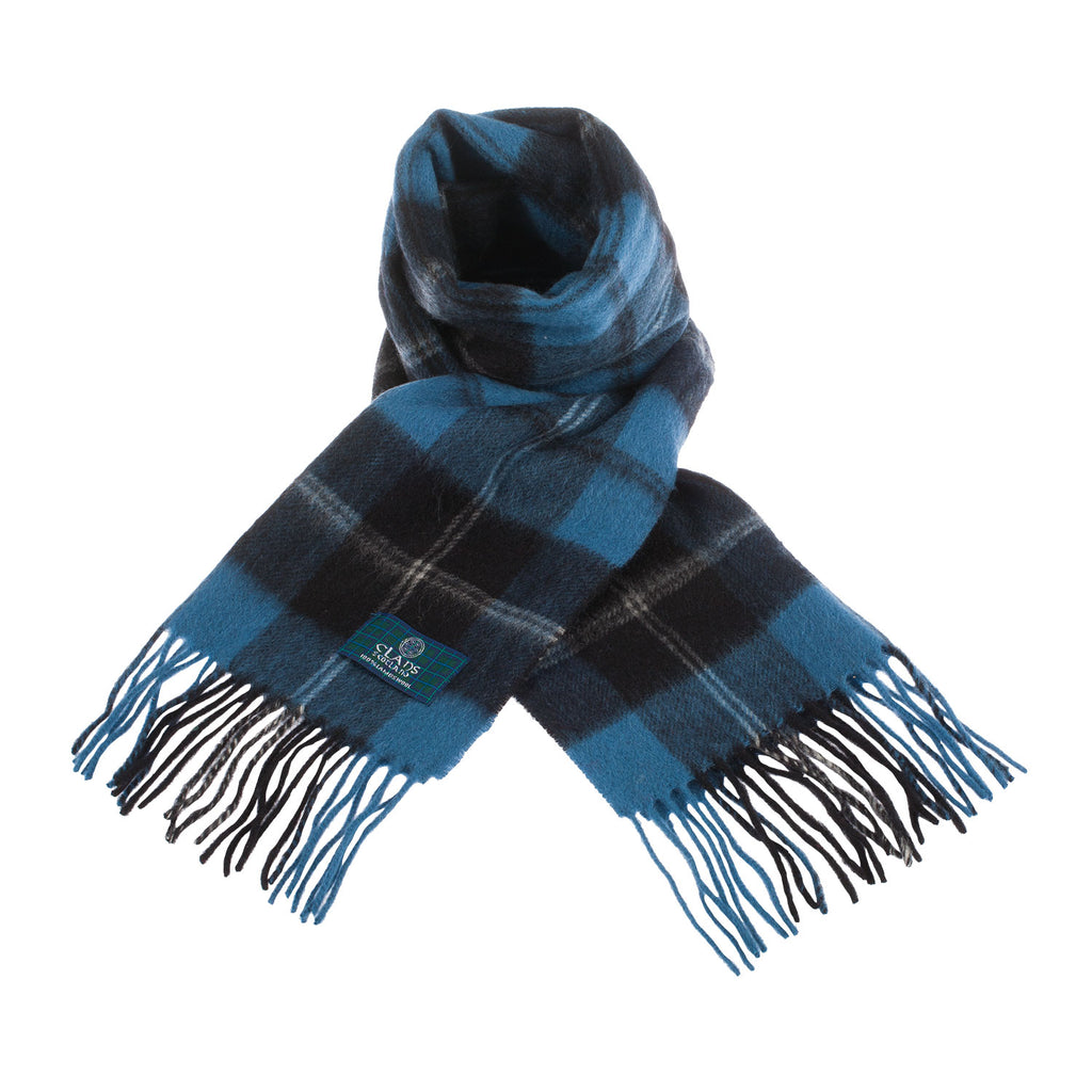 Lambswool Scottish Tartan Clan Scarf  Ramsay Blue Ancient