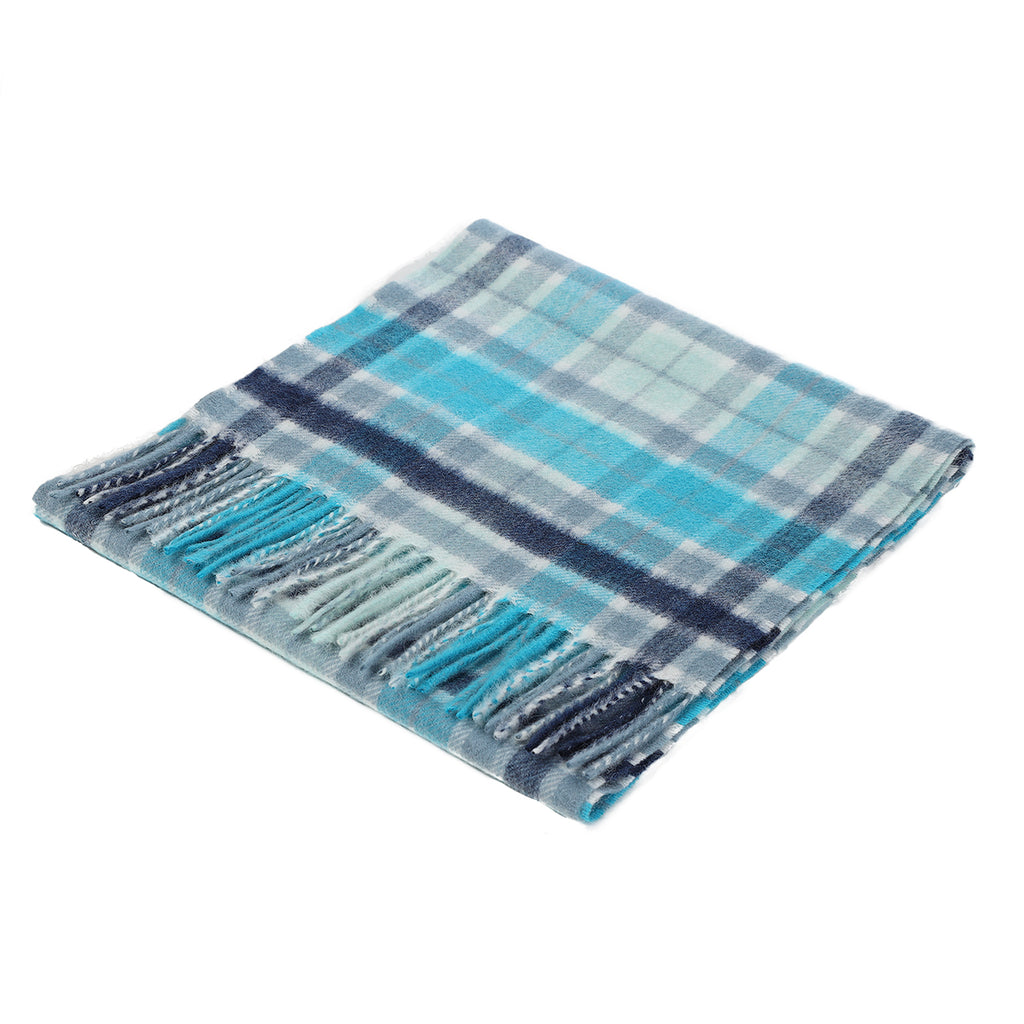 Edinburgh Cashmere Scarf  Winter Check - Blue/Green