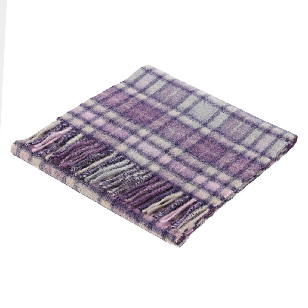 Edinburgh Cashmere Scarf  Winter Check - Pink/Green
