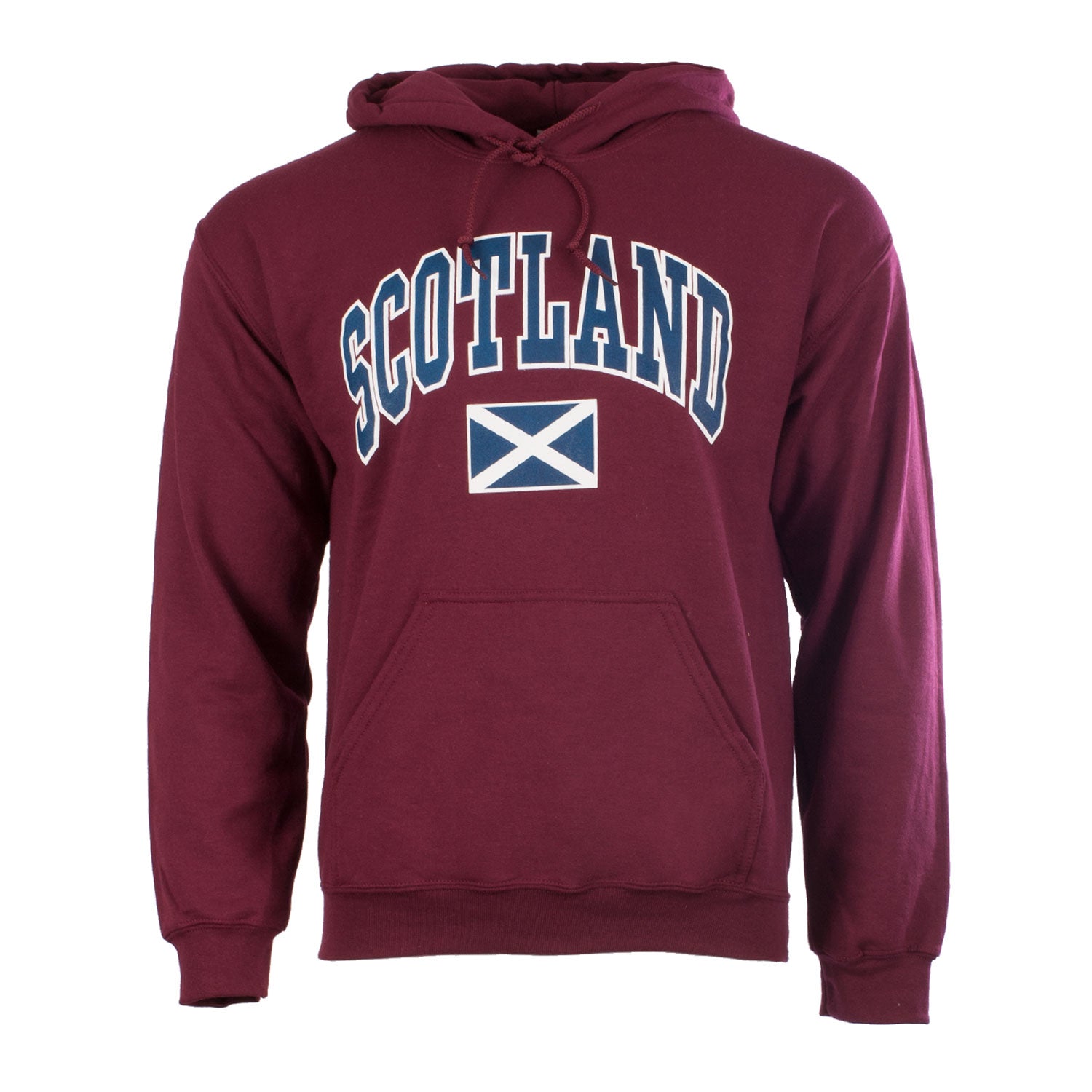 Scotland Harvard Print Hooded Top Maroon The Scotland Shop