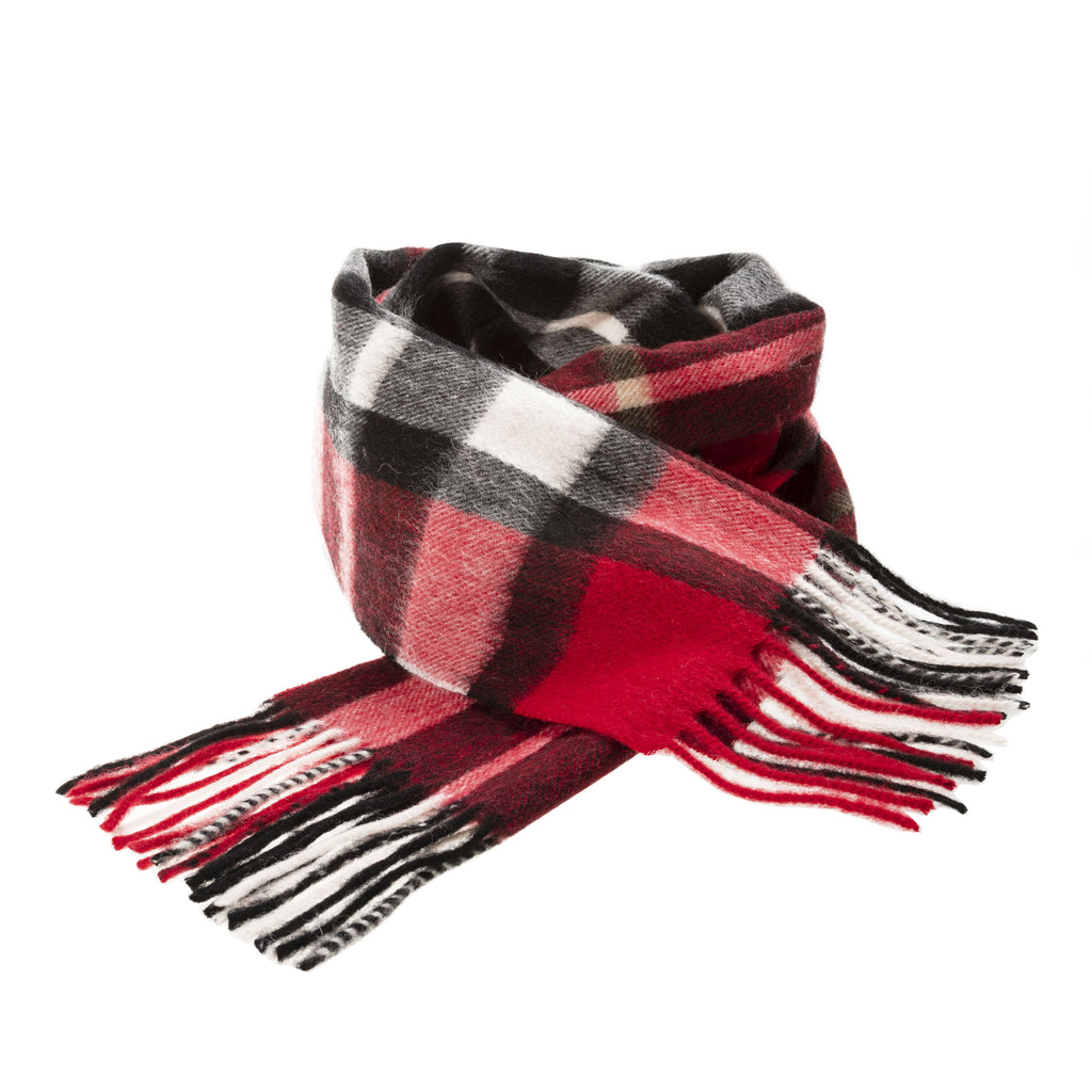 Edinburgh 100% Lambswool Scarf  Exploded Scotty Thomson Red