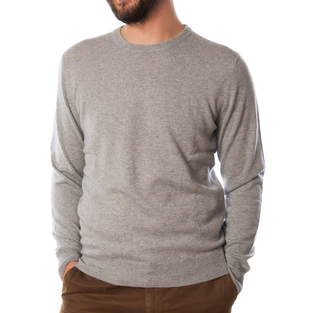 Men's Dunedin Cashmere 100% Cashmere Cr  Barcode Grey