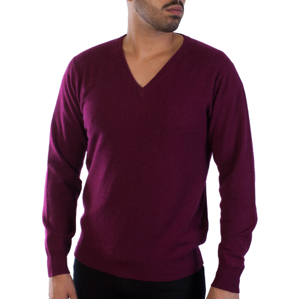 Men's Dunedin Cashmere 100% Cashmere V  Boysenberry