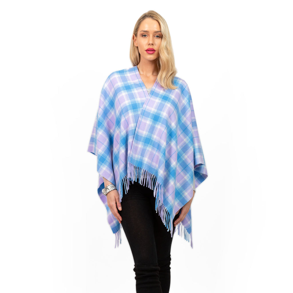 Edinburgh Cashmere Mini Cape  Borwick/Lilac Blue