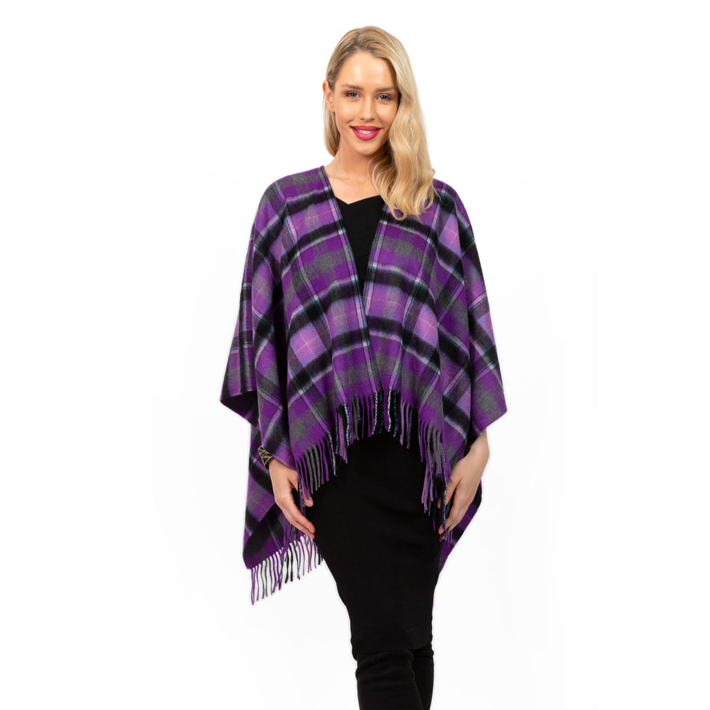 Edinburgh Cashmere Mini Cape  Bruce/Purple Grey