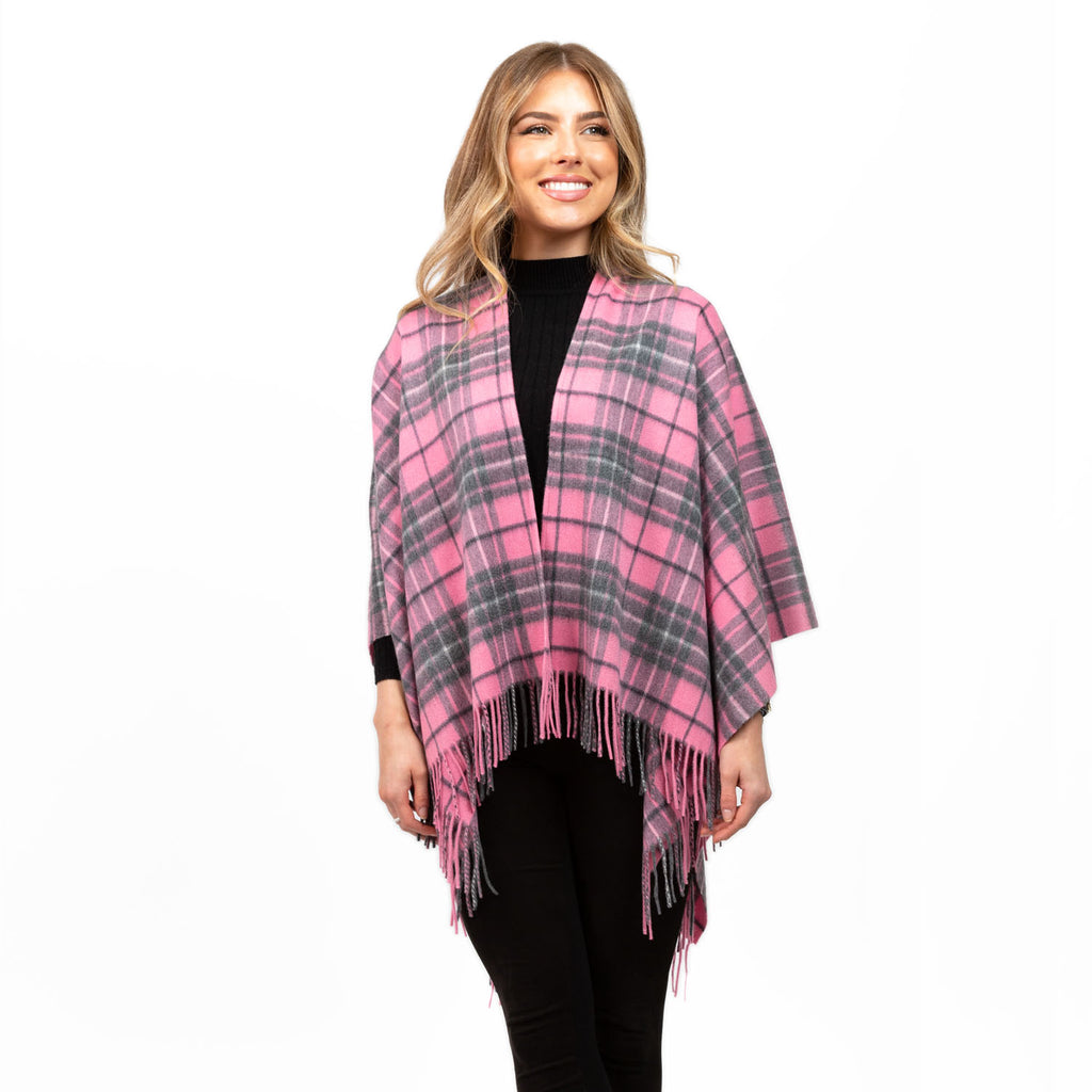 Edinburgh Cashmere Mini Cape  Gresham/Pink-Derby