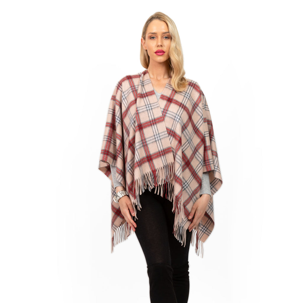 Edinburgh Cashmere Mini Cape  Montgomerie/Natural-Grey-Red