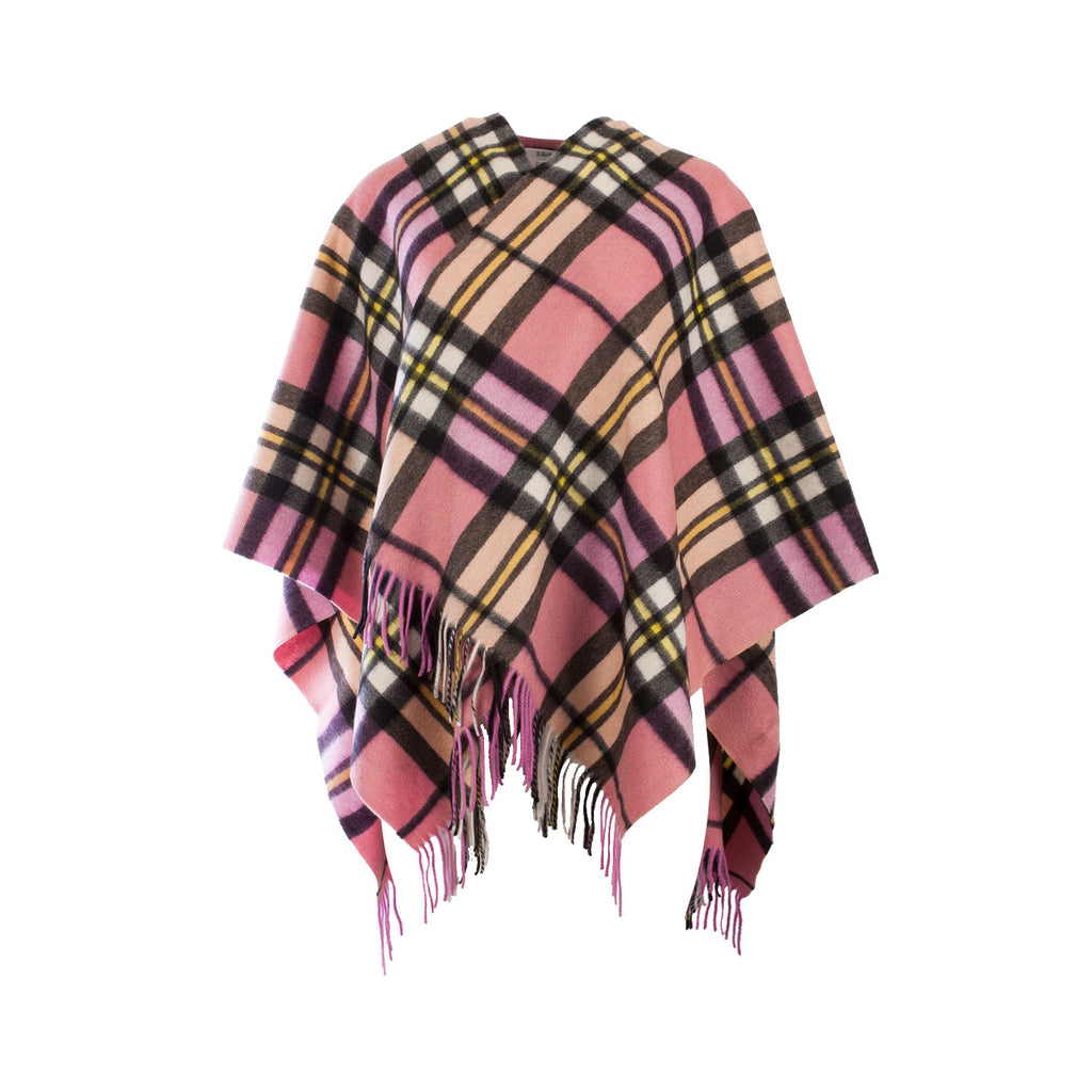 Edinburgh Cashmere Mini Cape  Raspberry Gold B