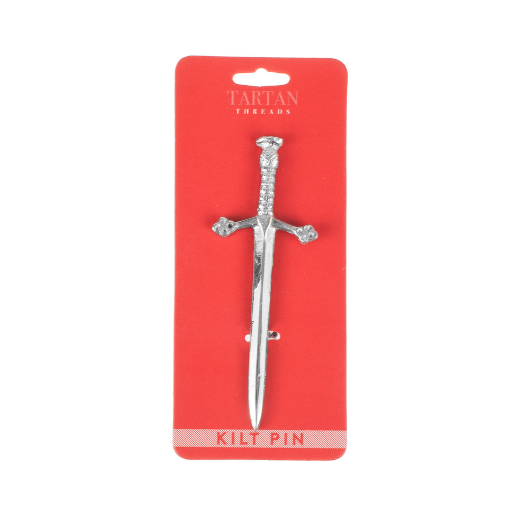 Hommes Broche De Kilt Pin Moderne Claymore Épée Celtique En Finition Argent Antique