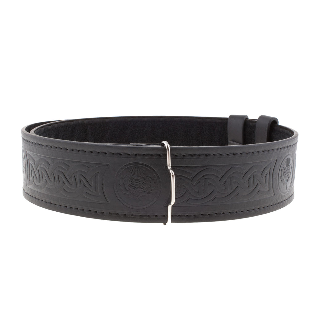 Gents Thistle Embossed Kilt Belt