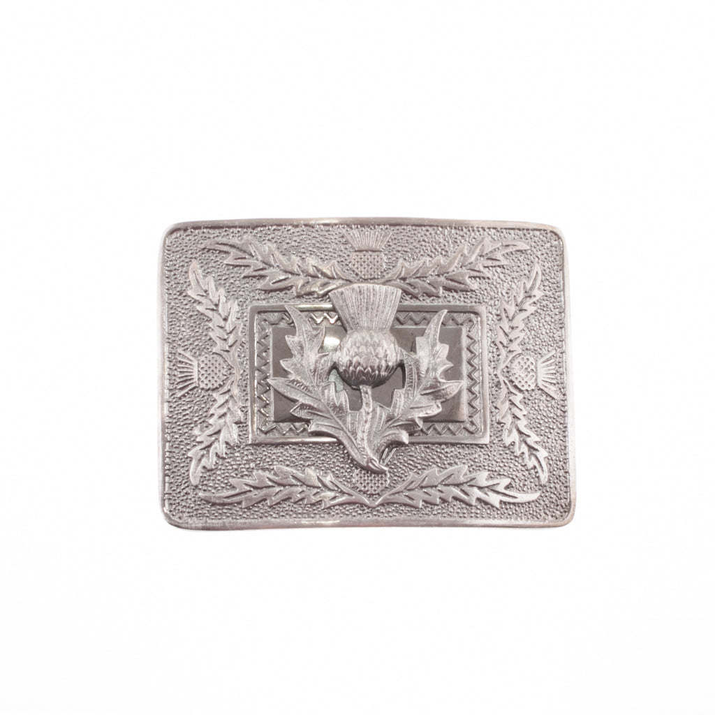 Metal Raised Thistle Kilt Belt Buckle Antique Finish