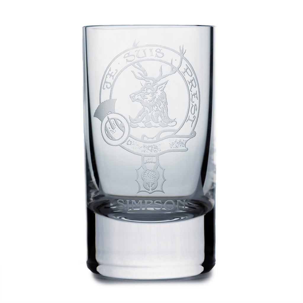 Collins Crystal Clan Shot Glass Simpson