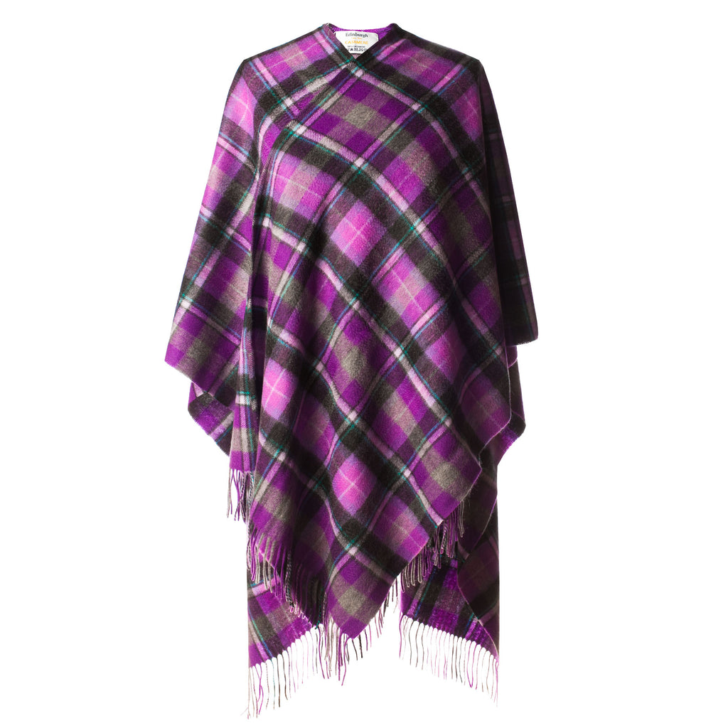 Edinburgh Cashmere Cape  Bruce/Purple Grey