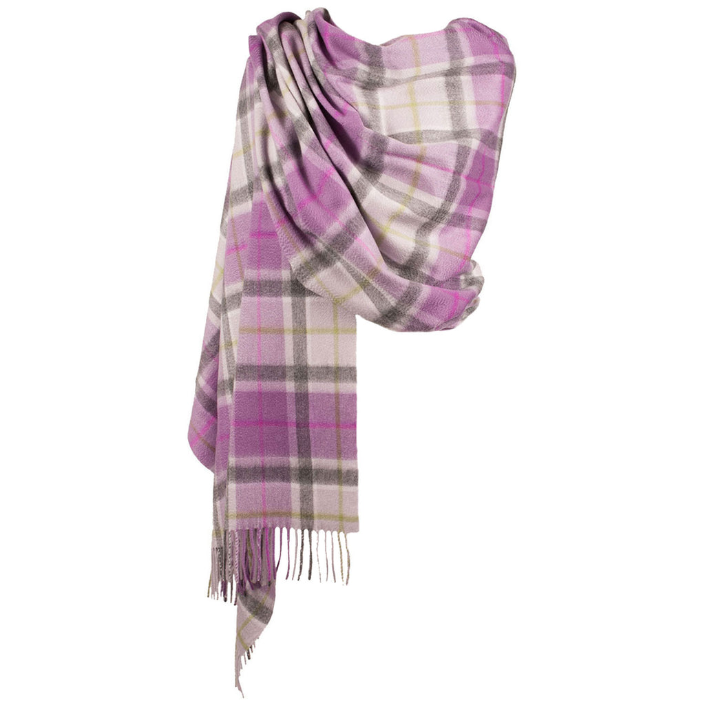 Edinburgh Cashmere Stole  Light Purple Check