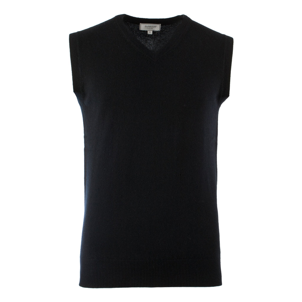 Men's Dunedin Cashmere V Neck Slipover  Black