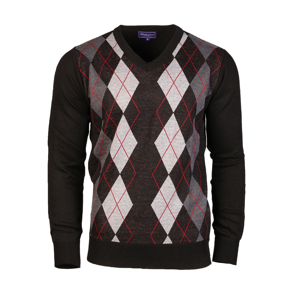 Men's Argyle Ballantrae Jumper  Black
