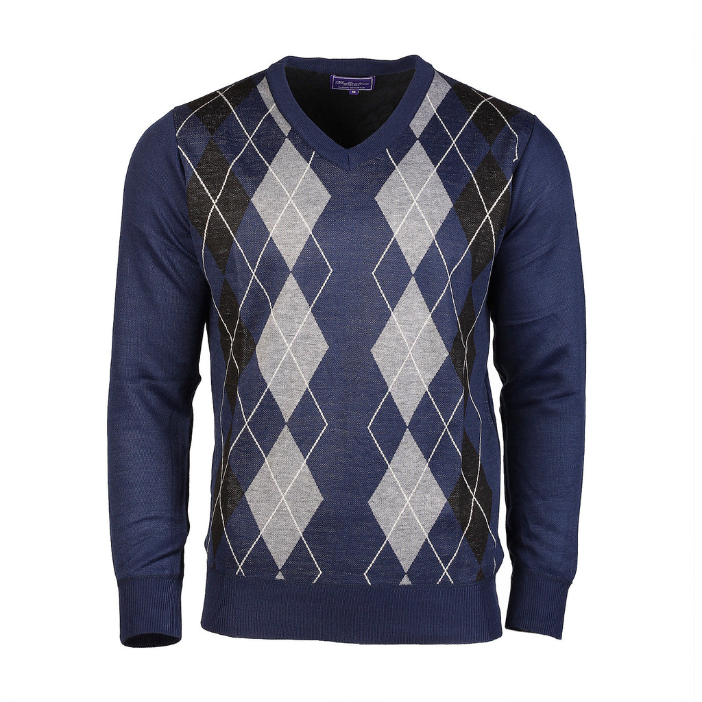 Men's Argyle Ballantrae Jumper  Royal Blue