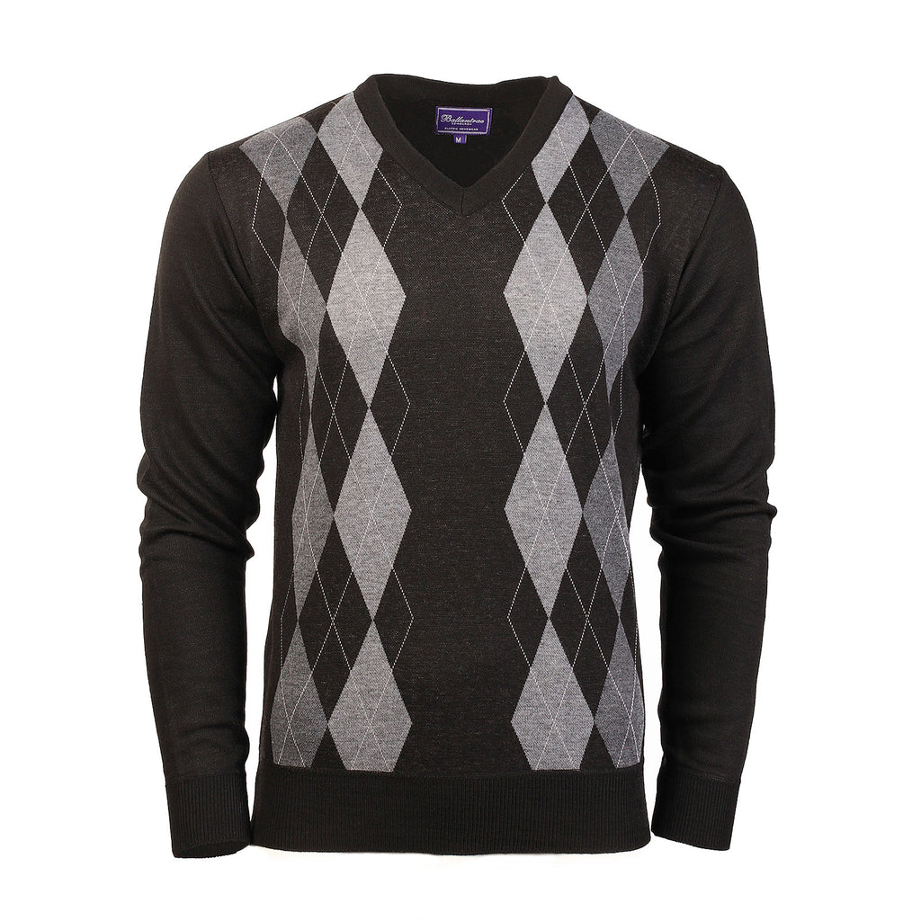 Men's Argyle Ballantrae Jumper  Black