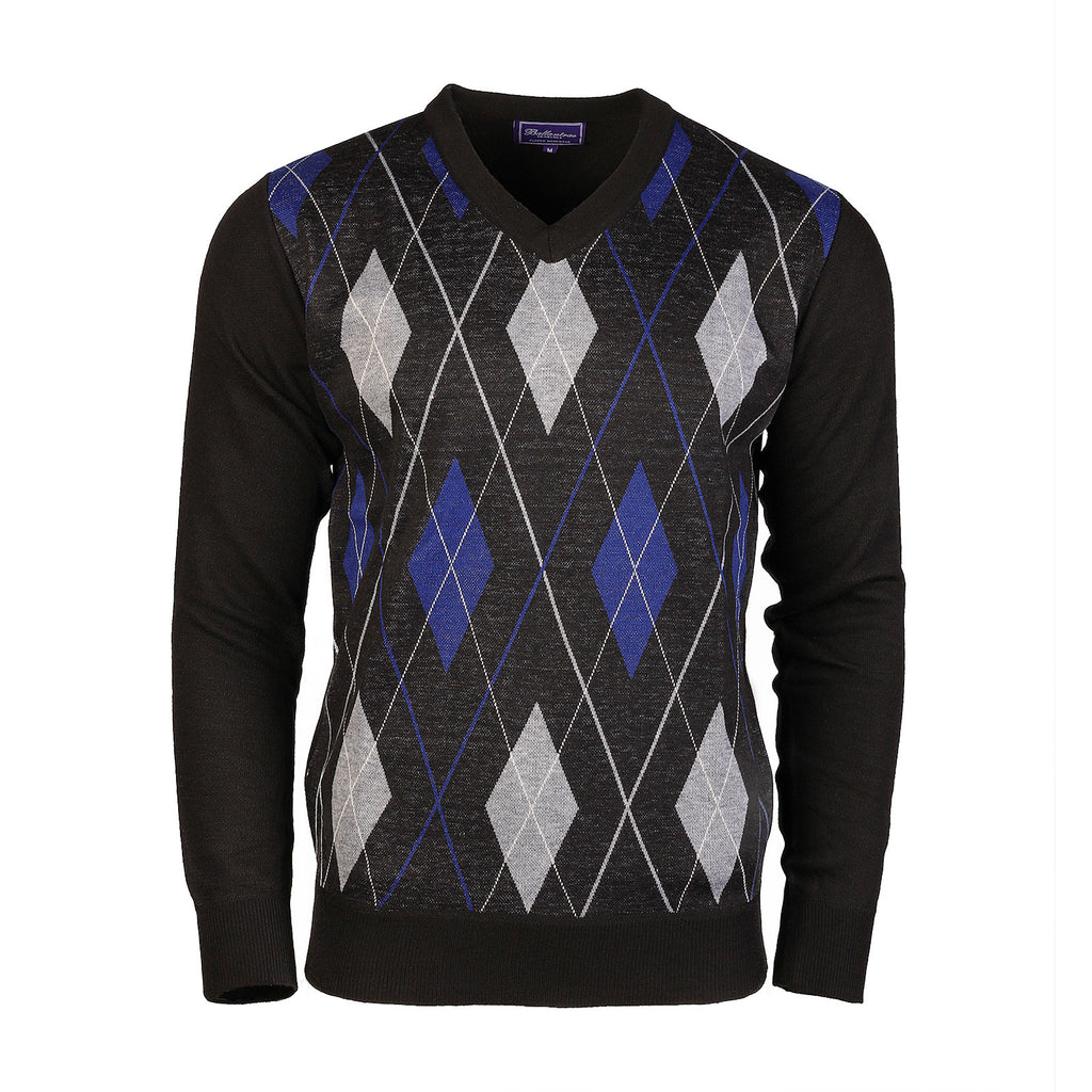 Men's Argyle Ballantrae Jumper  Black