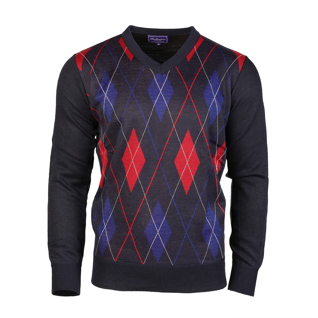 Men's Argyle Ballantrae Jumper  Navy
