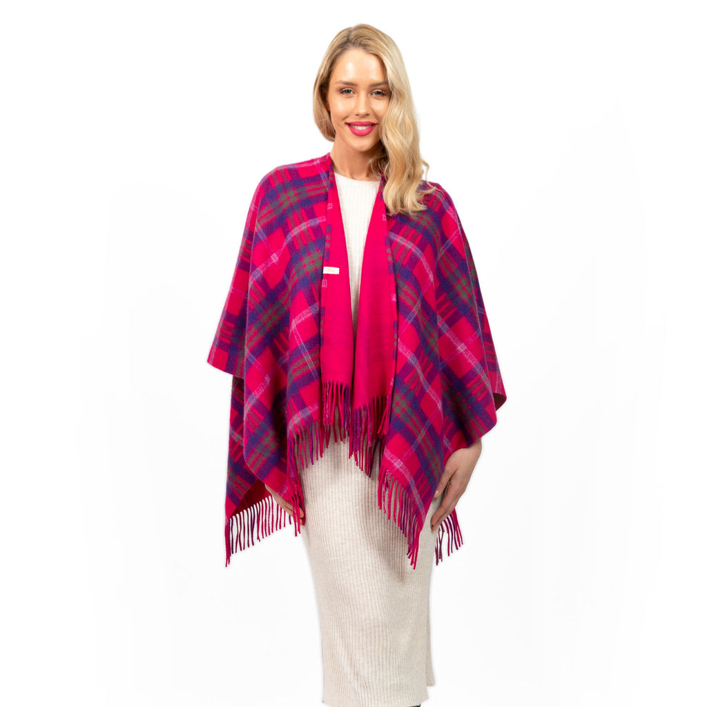 Dunedin Cashmere Double Sided Mini Cape  Taransay Pink/Pink