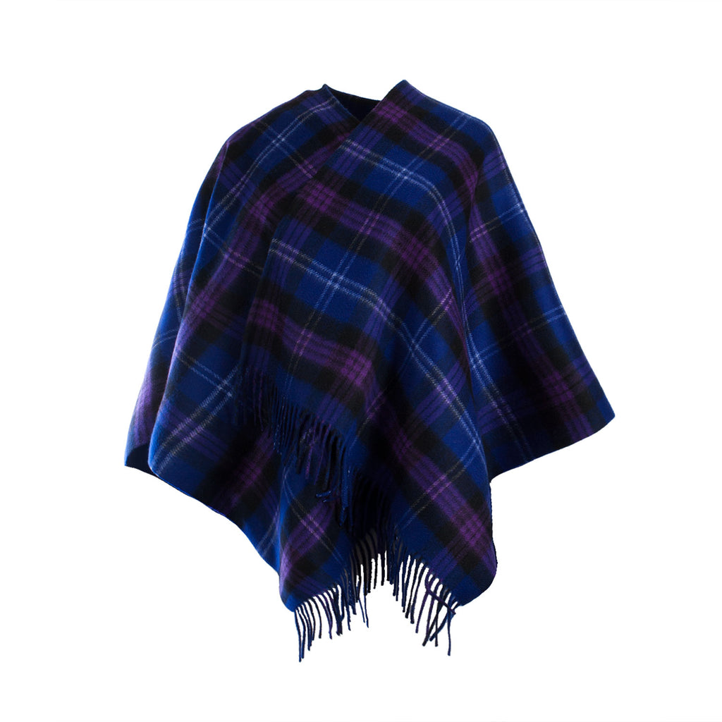 Dunedin Cashmere Double Sided Mini Cape  Heritage Of Scotland/Dark Blue