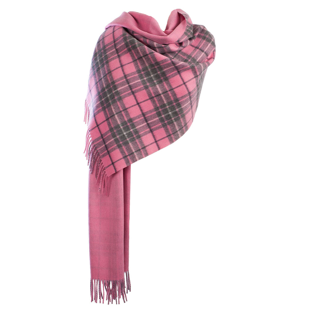Dunedin Cashmere Double Sided Stole  Gresham-Pink Derby/Pink