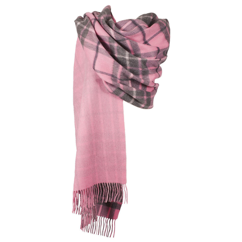 Dunedin Cashmere Double Sided Big Check  Gresham-Pink Derby/Pink