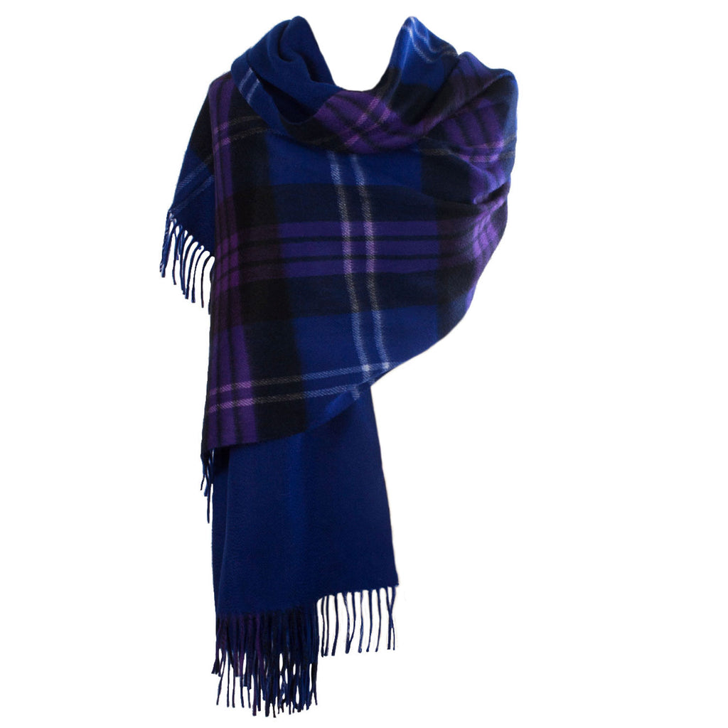 Dunedin Cashmere Double Sided Big Check  Heritage Of Scotland/Dark Blue