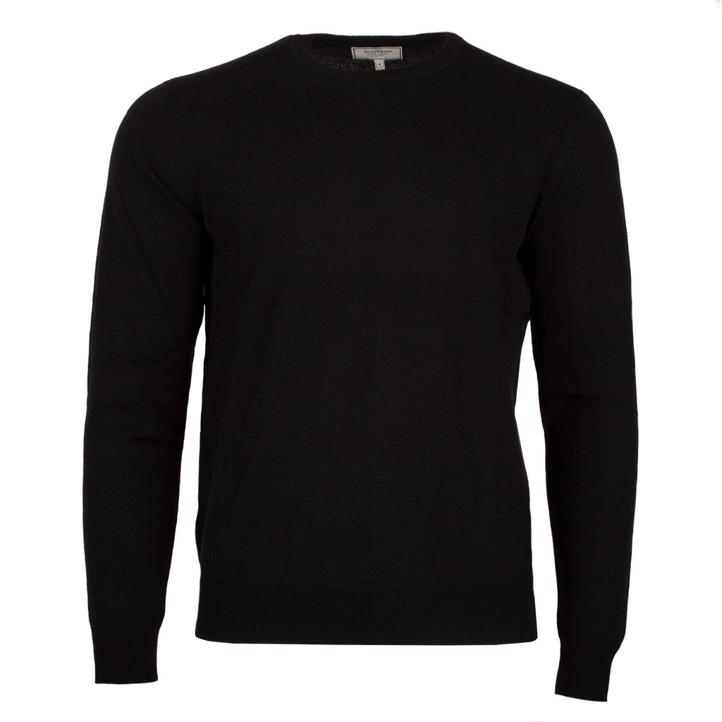 100% Merino Gents Crew Neck Sweater Black