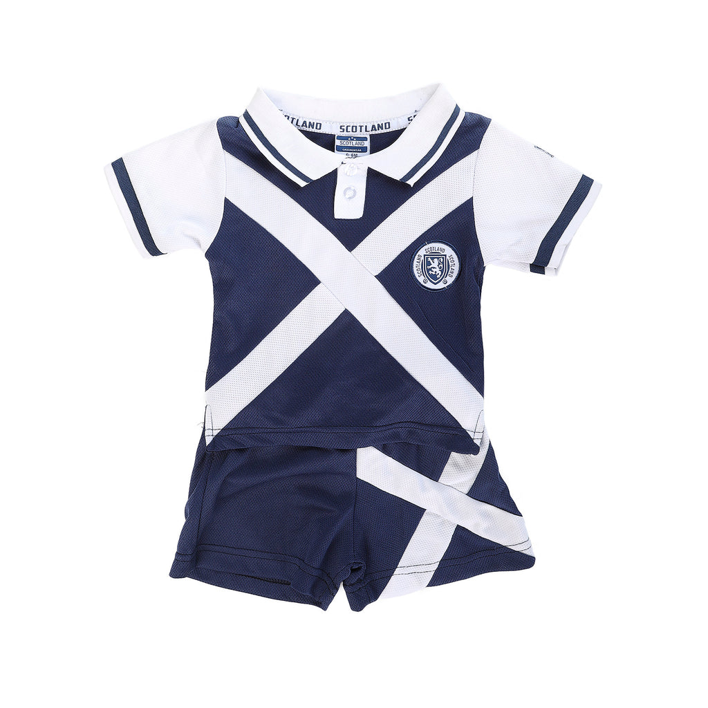 Kids Saltire Scotland Football Top Navy
