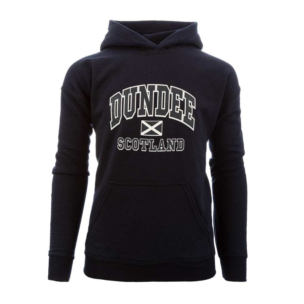 (D) Kids Dundee Harvard Print Hooded Top Navy